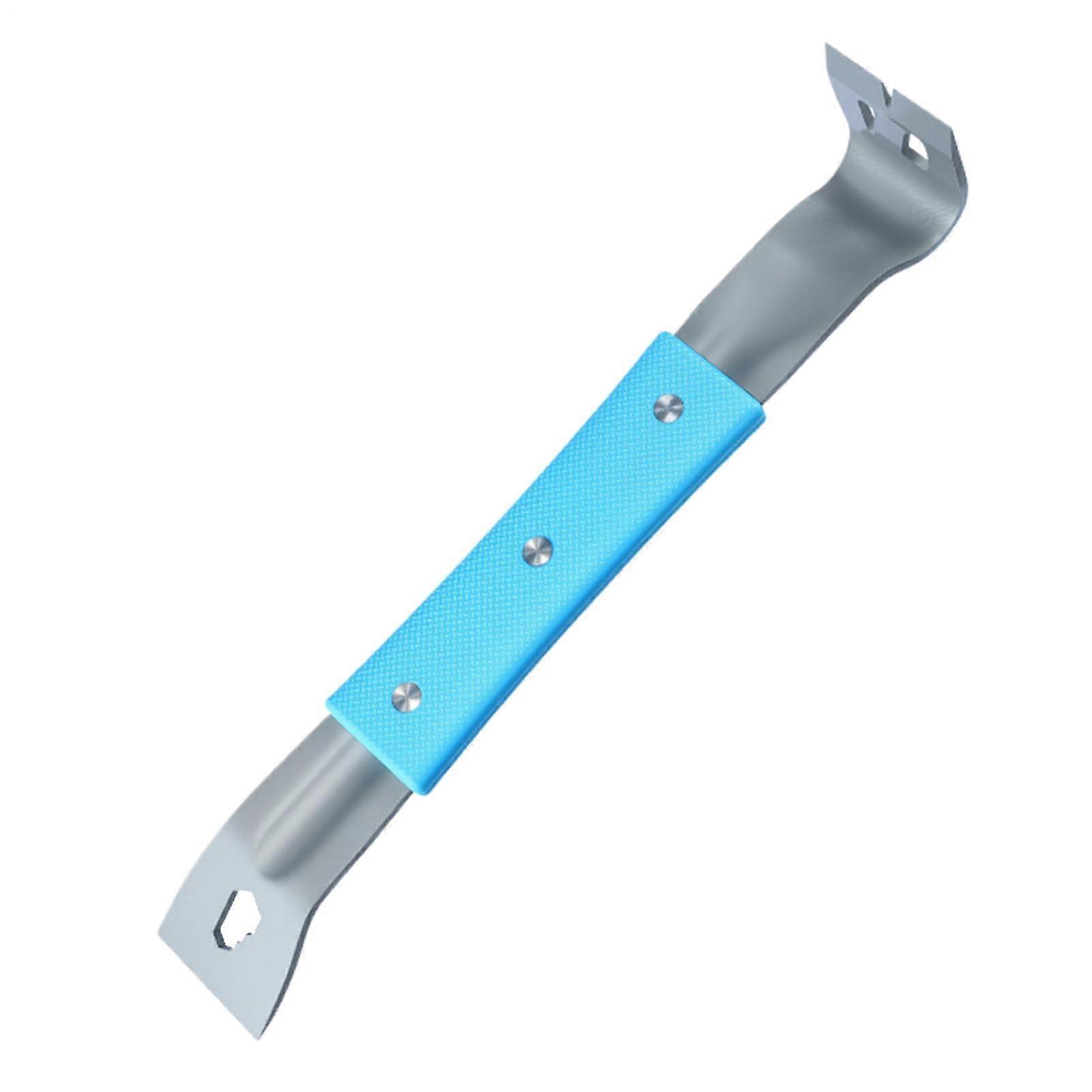Flat Pry Bar Nail Puller For Construction, Ergonomic Non-Slip Pry Tool, DIY Roofing And Woodworking Demolition, Blue