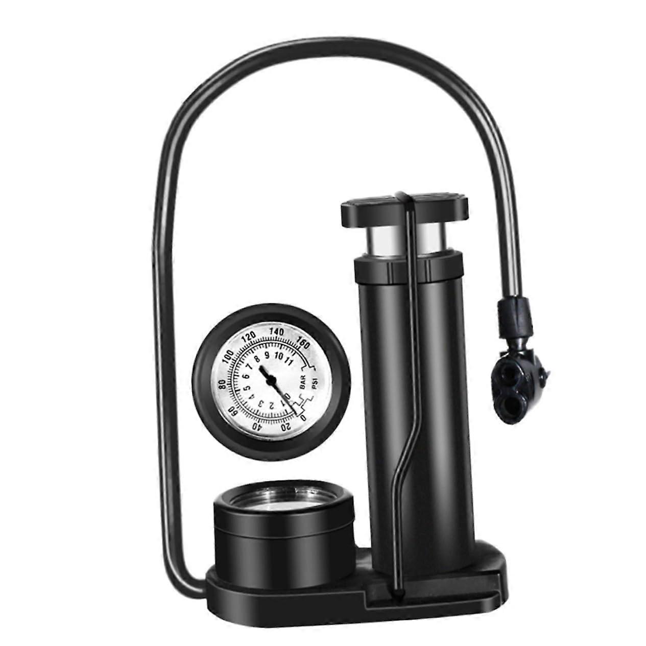 Bicycle Tyre Pump with Pressure Gauge, Lightweight Mini Floor Pump, Durable and Portable for All Bike Types