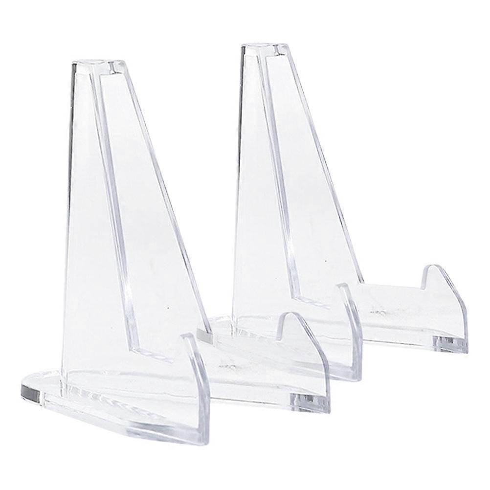 Transparent Display Stands 2Pcs Clear Acrylic Easel For Medal Coin And Sports Card Display Modern Style Triangular Base