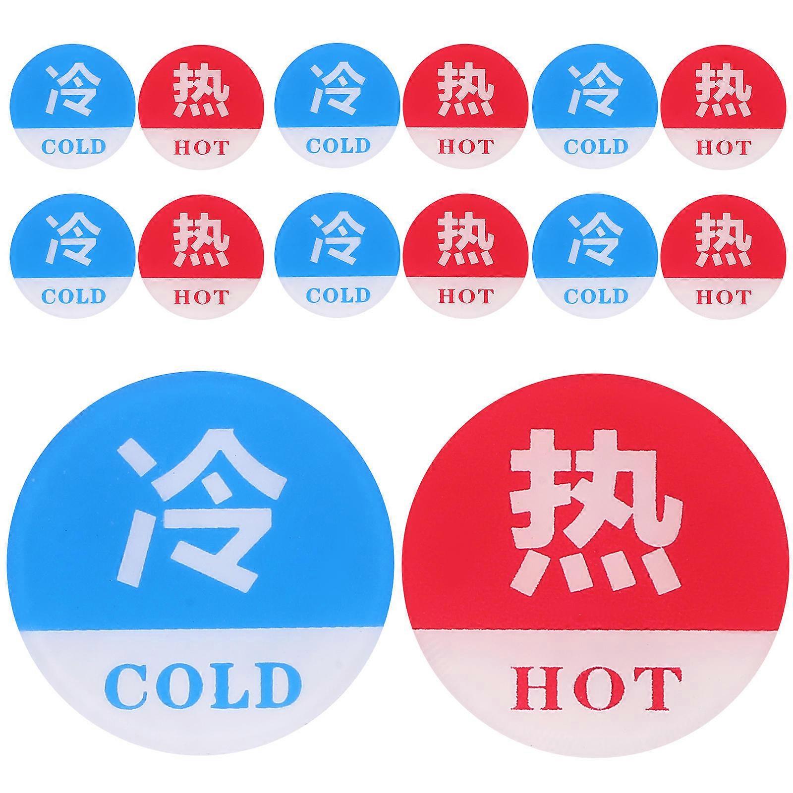 Acrylic Hot Water Sign Sticker for Bathroom Use Assorted Color Compact Size Lightweight Portable