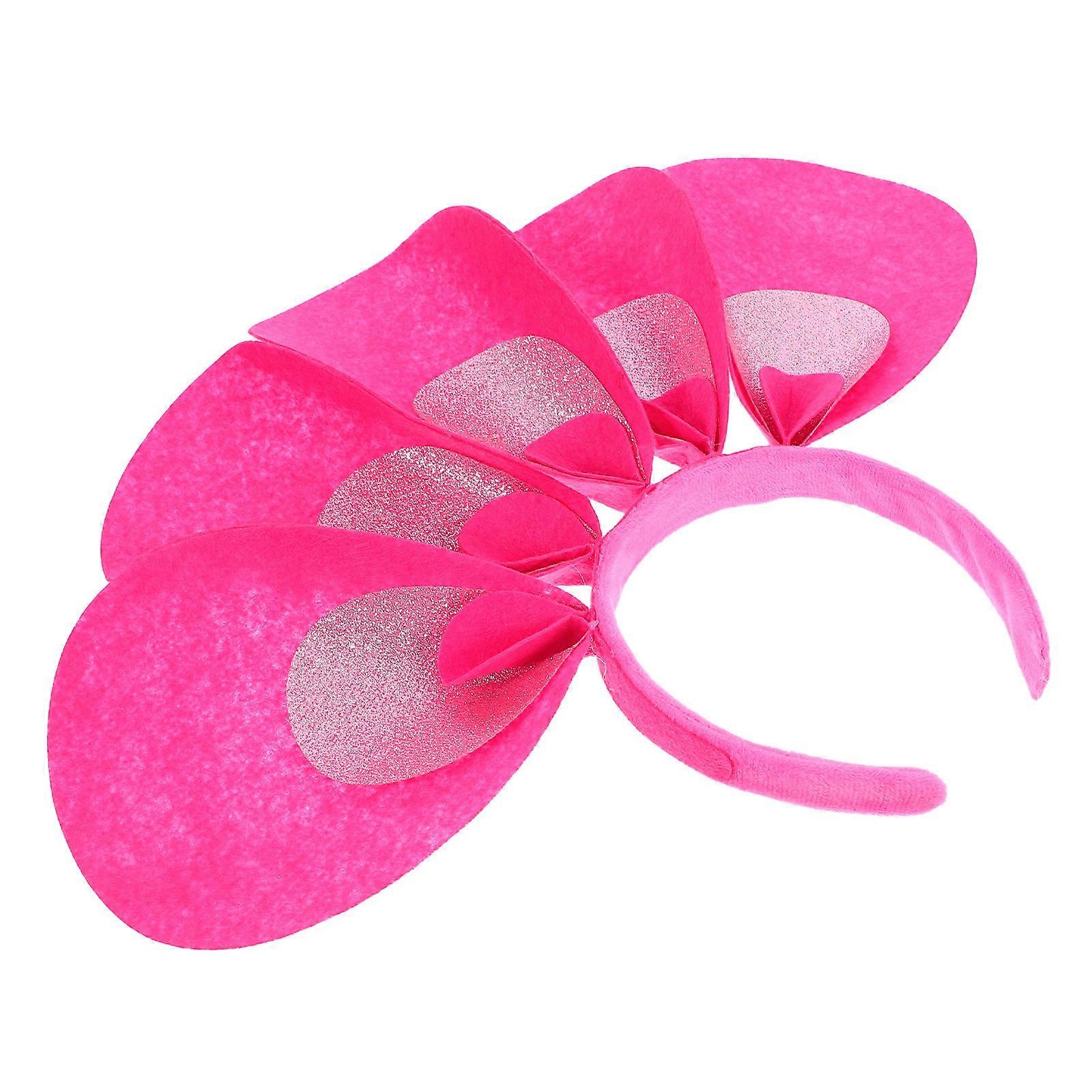 Floral Headband with Exaggerated Petal Design for Party Lightweight and Comfortable Rosy Non woven Fabrics One Size Fits All