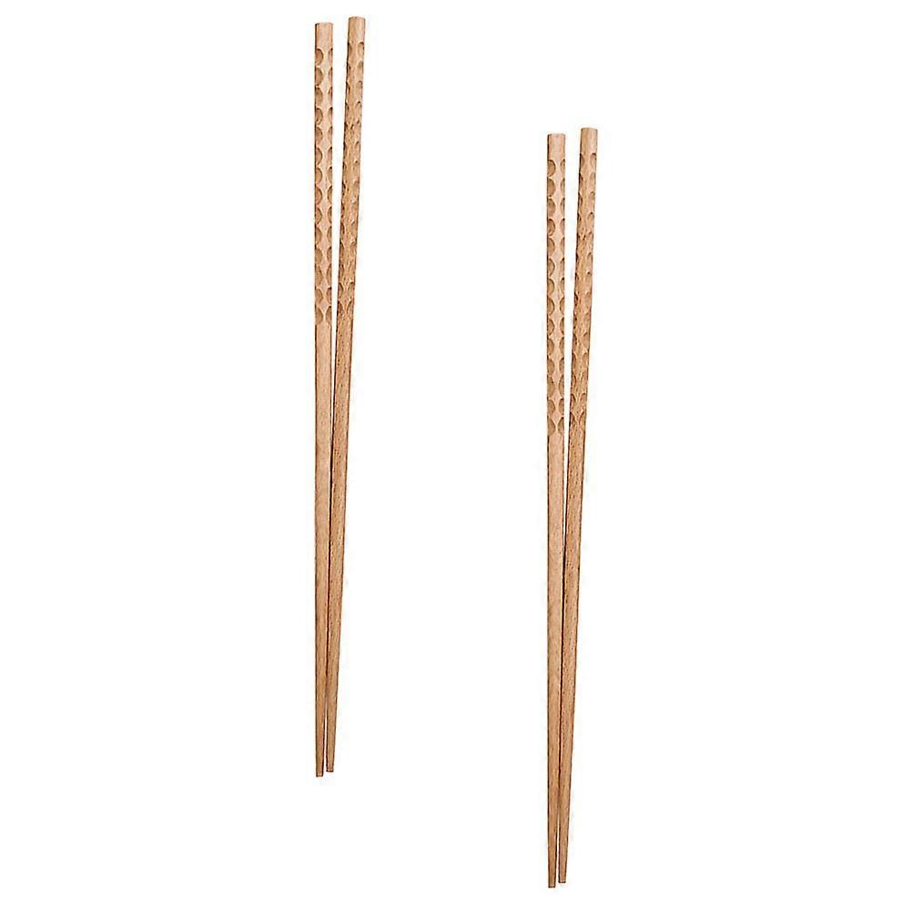 Khaki Long Wooden Chopsticks for Home Use Made of Beech Great for Cooking Frying and Hot Pot 12.6 inches