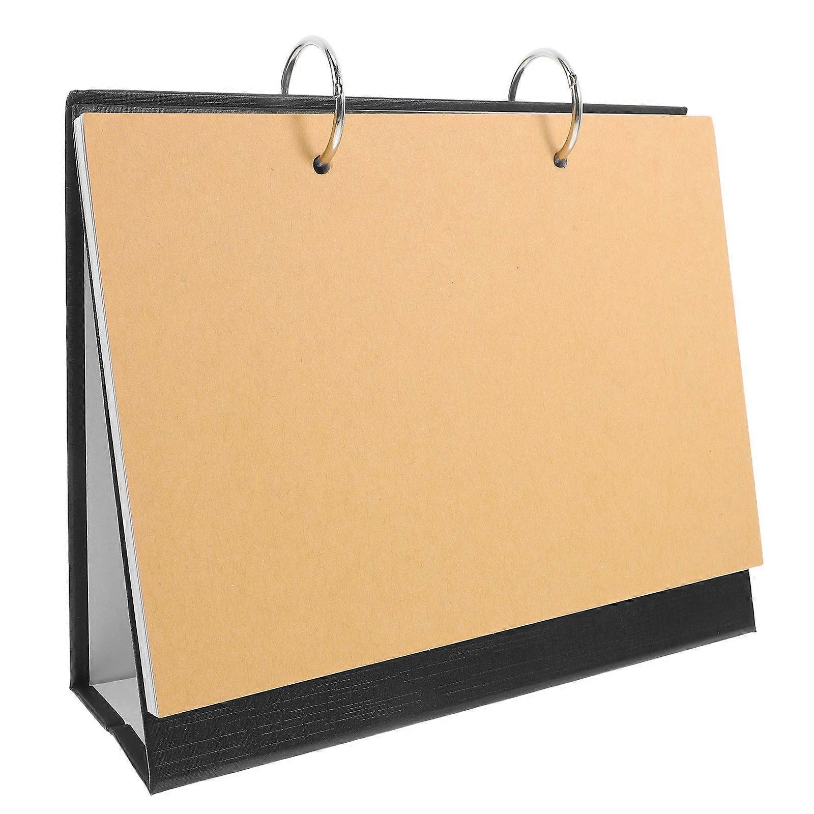 Blank Desktop Standing Calendar Planner 2-Ring Binder Refillable Paper Agenda Notepad