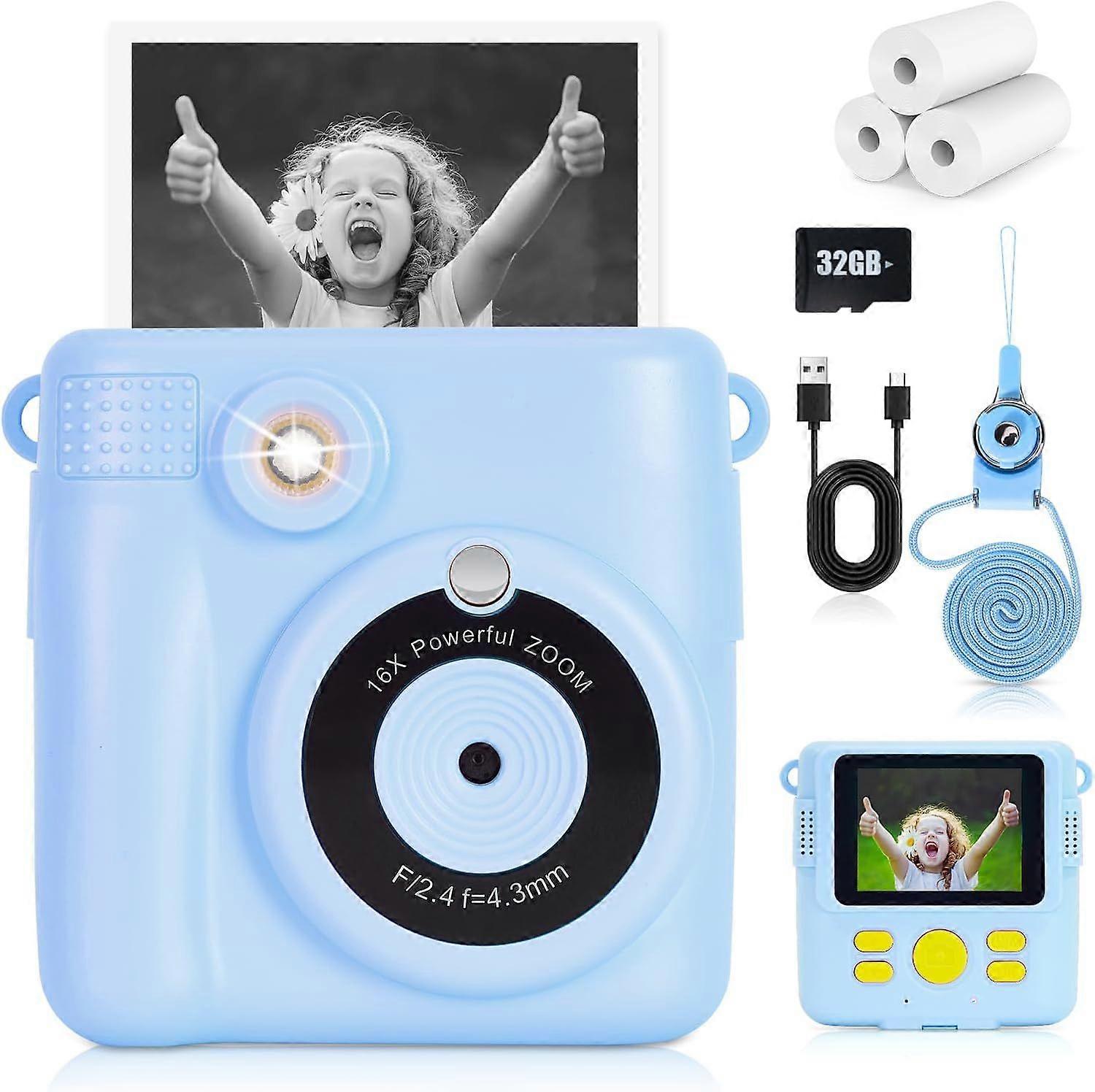2025 Newest Kids Instant Print Camera - 2.4 Inch Kids Camera Instant Print with