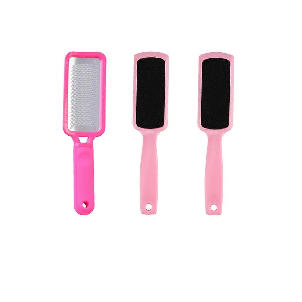 Stainless Steel Foot File for Removal and Smooth Skin 3pcs Set Includes Rosy Steel Sheet and