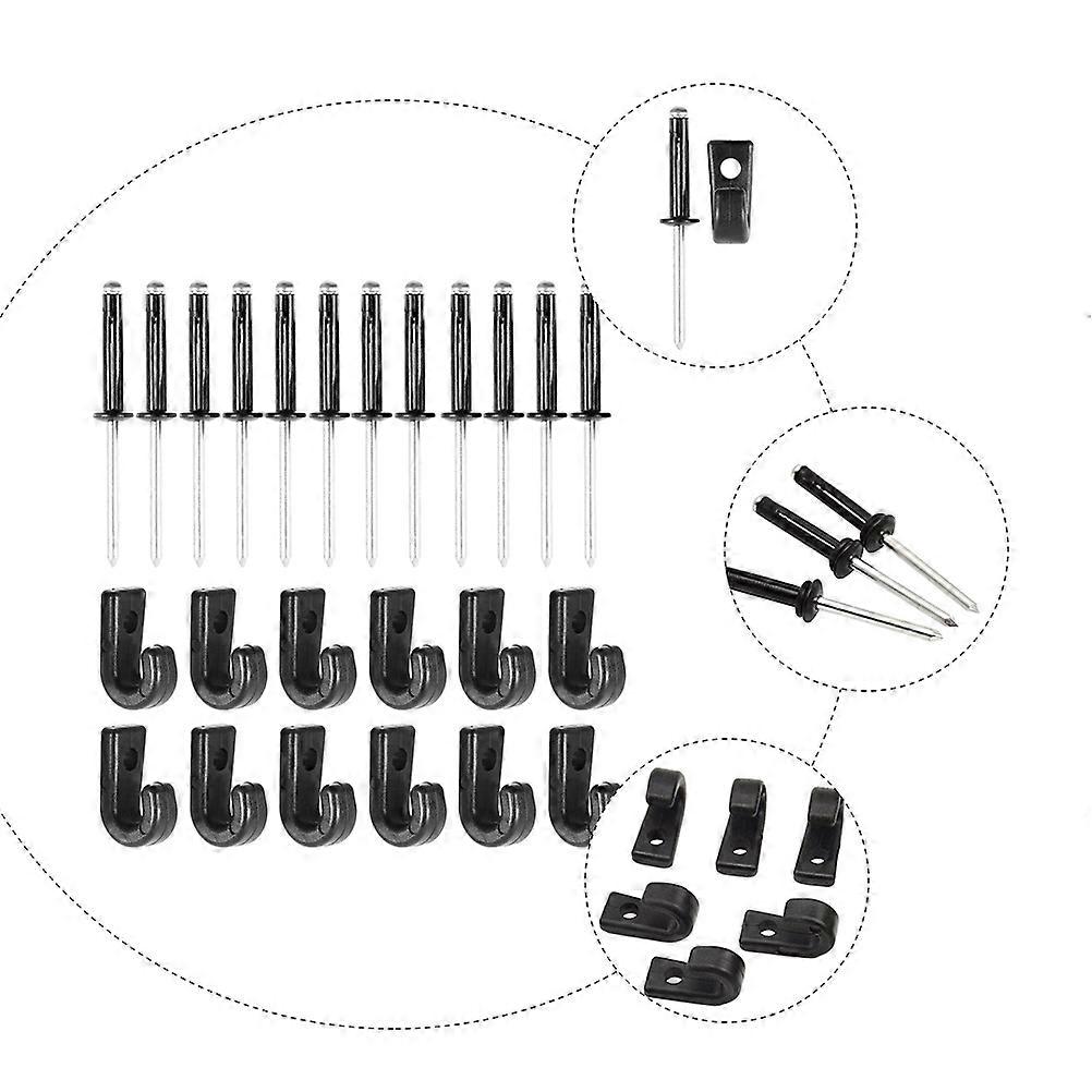Hook Lashing Kit with Rivets for Kayak Durable Tie Down Hooks with Sturdy Rings, Lightweight & Easy to Install Boat Accessories