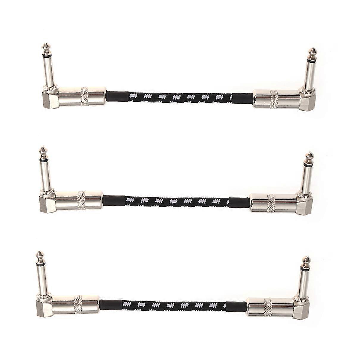 Guitar Amp Cord 3Pcs For Recording Connecting Instruments Black 15Cm With Clarity And Low