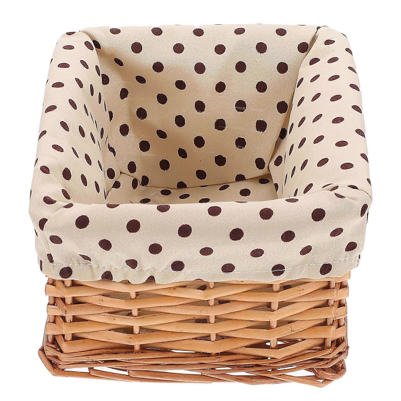 Multipurpose Woven Basket 1PC Khaki Color Suitable For Living Room Bedroom 22.5x17x11.5cm Environmentally Friendly Storage