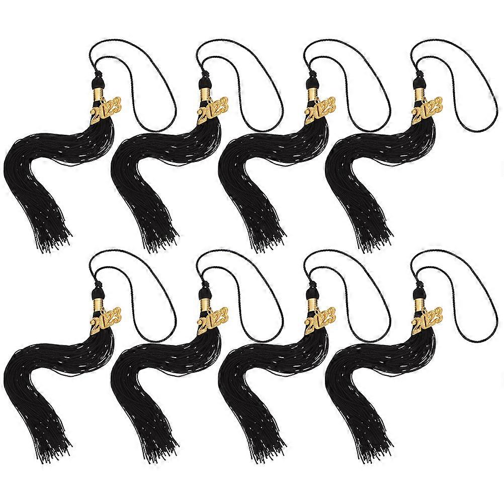 2023 Graduation Tassel with Year Charm for Decoration in Black, Polyester and Metal, Fits Most Caps