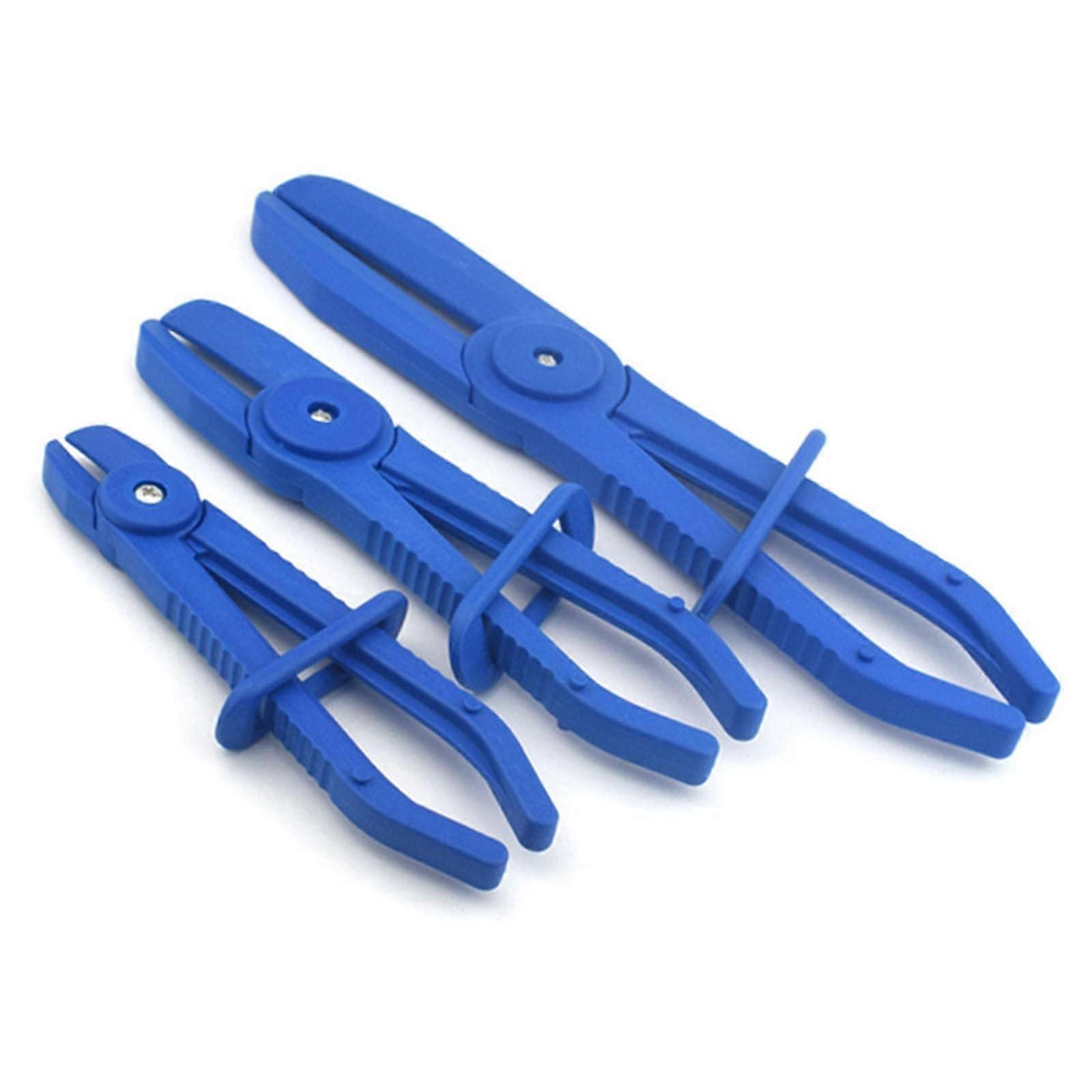 Line Clamp Pliers Set 3Piece Hose Clamp Tool for Cars CutOff Pliers Blue
