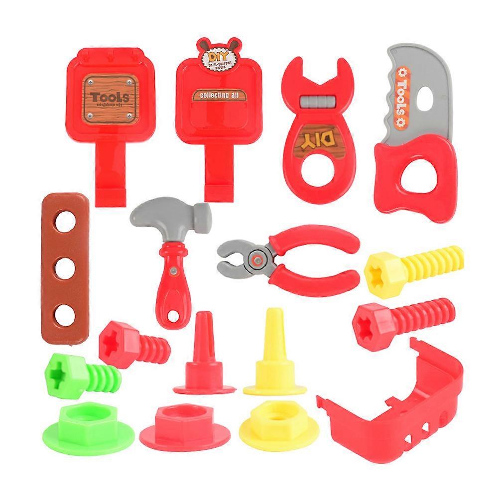 Portable 22Pcs Kids Toolbox Toy Set For Pretend Play And Creative Learning Activities In Assorted Color