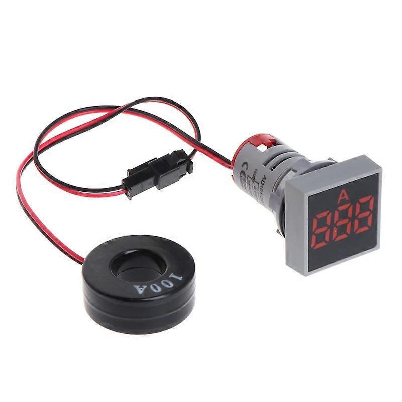 22MM 0-100A 电流表带数字电流表指示灯 LED 方灯