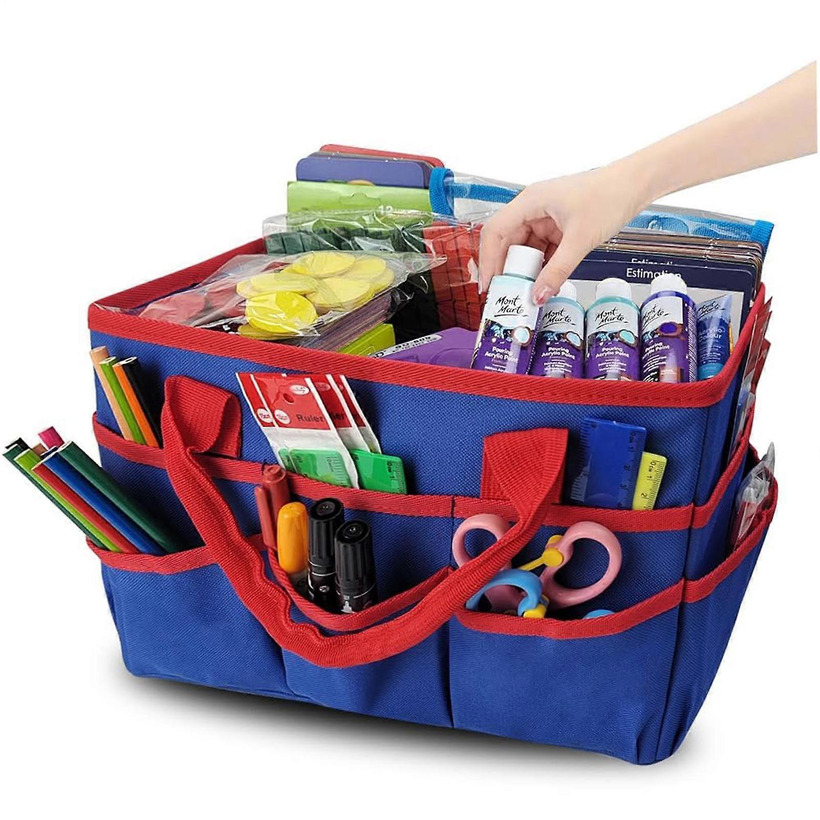 Garden Tool Bag, 33x15x22cm, Storage with Pockets, Adjustable Strap, Oxford Fabric, Blue