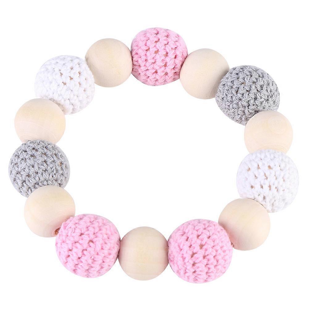 Natural Wood Clip Holder Teether Shower Gift for Lovely Baby Pink Grey White