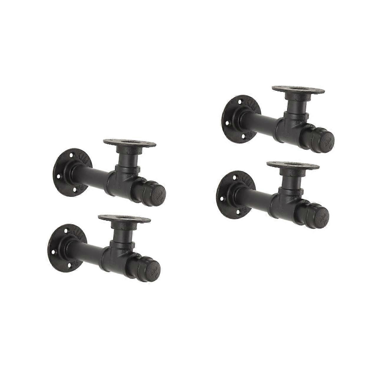 Iron Wall Shelf Brackets - 2 Sets of Retro Industrial Style for Wooden Shelves, Easy to Install, Home Decor, 2 Pieces