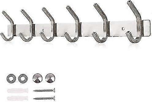 Stainless Steel Coated Hooks, Pack of 6, Brushed Appearance, Load Capacity of 30 Kilograms