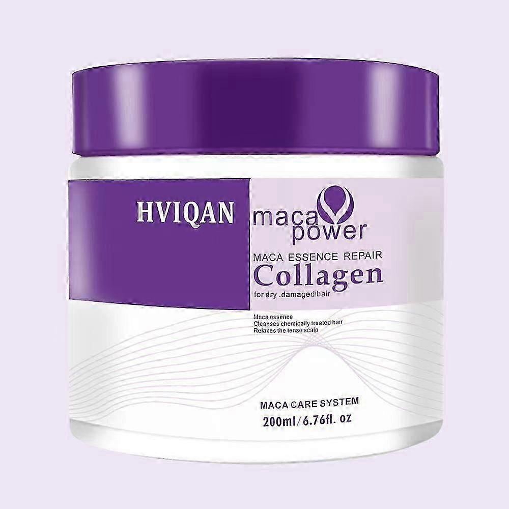 Máscara Capilar de Colágeno Roxo, Máscara Capilar Roxa de Essência de Maca, Máscara Capilar de Colágeno com Óleo de Argan, Tratamento Capilar de Colágeno, Reparação Profunda e Cuidados Nutritivos para A