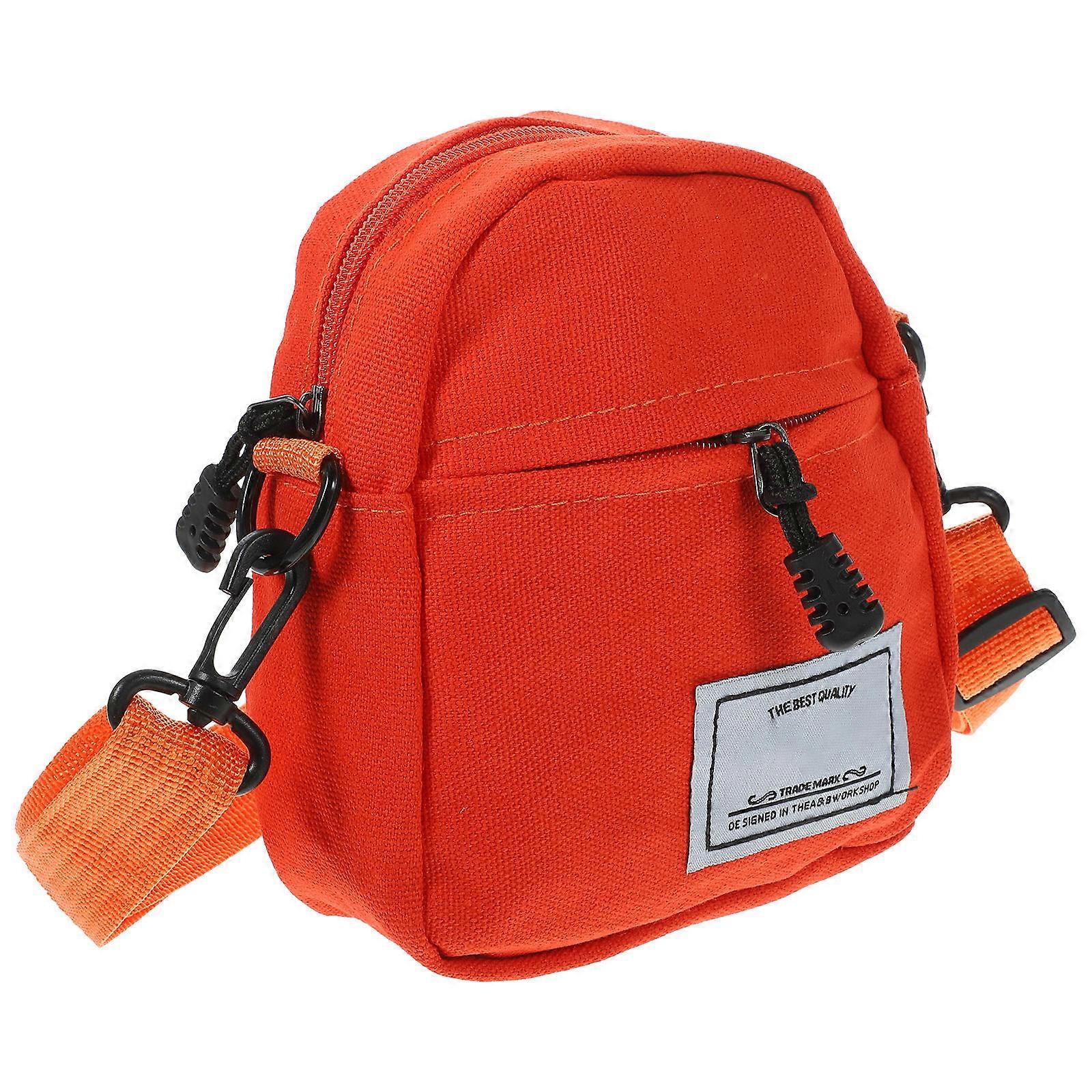 Canvas Crossbody Bags for Women Rectangular Shape Stylish Handbag in Orange for Work and Casual Occasions 1Pack