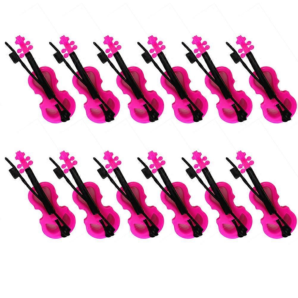 Decorative 12Pcs Mini Violin Models Dollhouse Accessory Small Plaything Ideal for Collectors