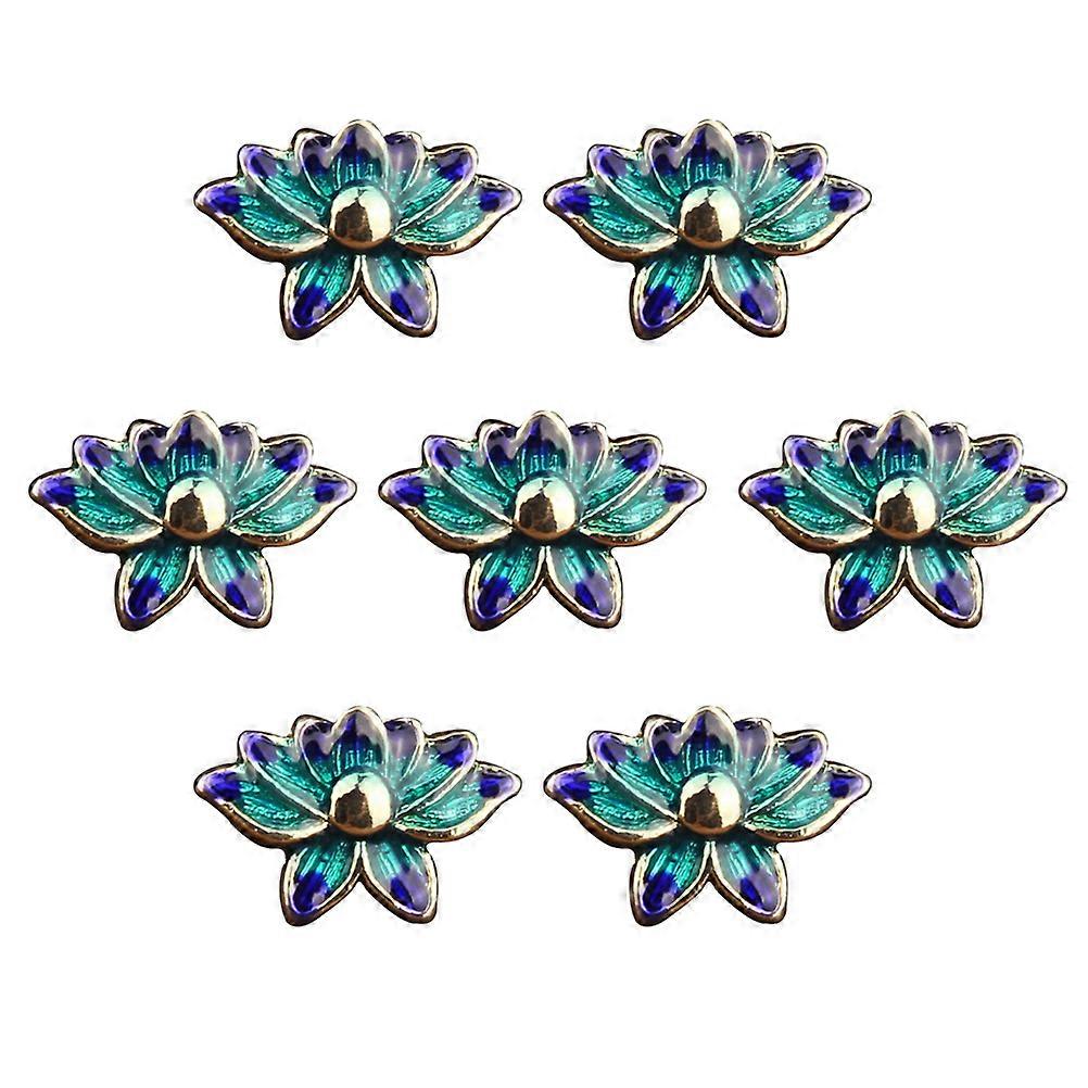 Ethnic Style Pendant Charms 10Set Lotus Shape Decorative Accessory for DIY Projects 1.6X1.1cm