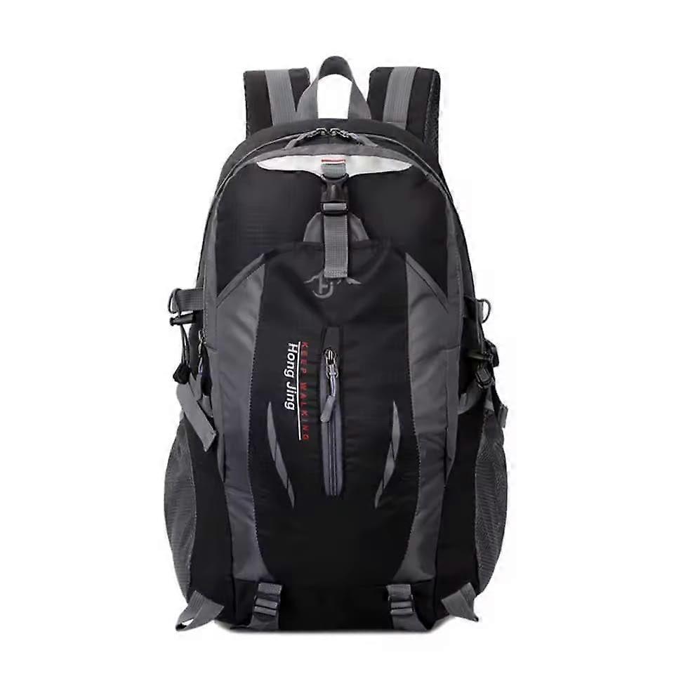 Hiking Backpack 40L for Men and Women, Black and Grey Travel Backpack with Multiple Compartments and Durable Design