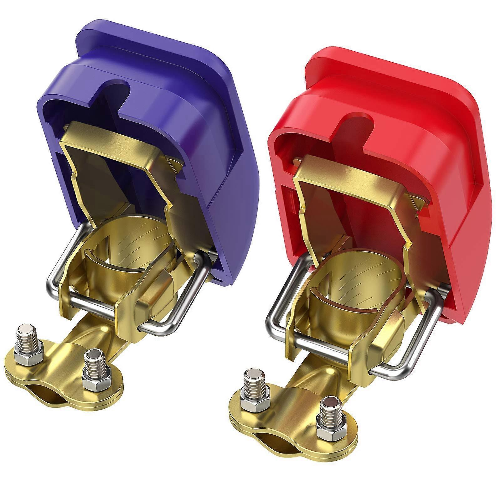 Car Battery Terminal Clamps, Quick Connect Terminals, 1 Pair, Durable Construction, Fits Car and Boat Battery Posts