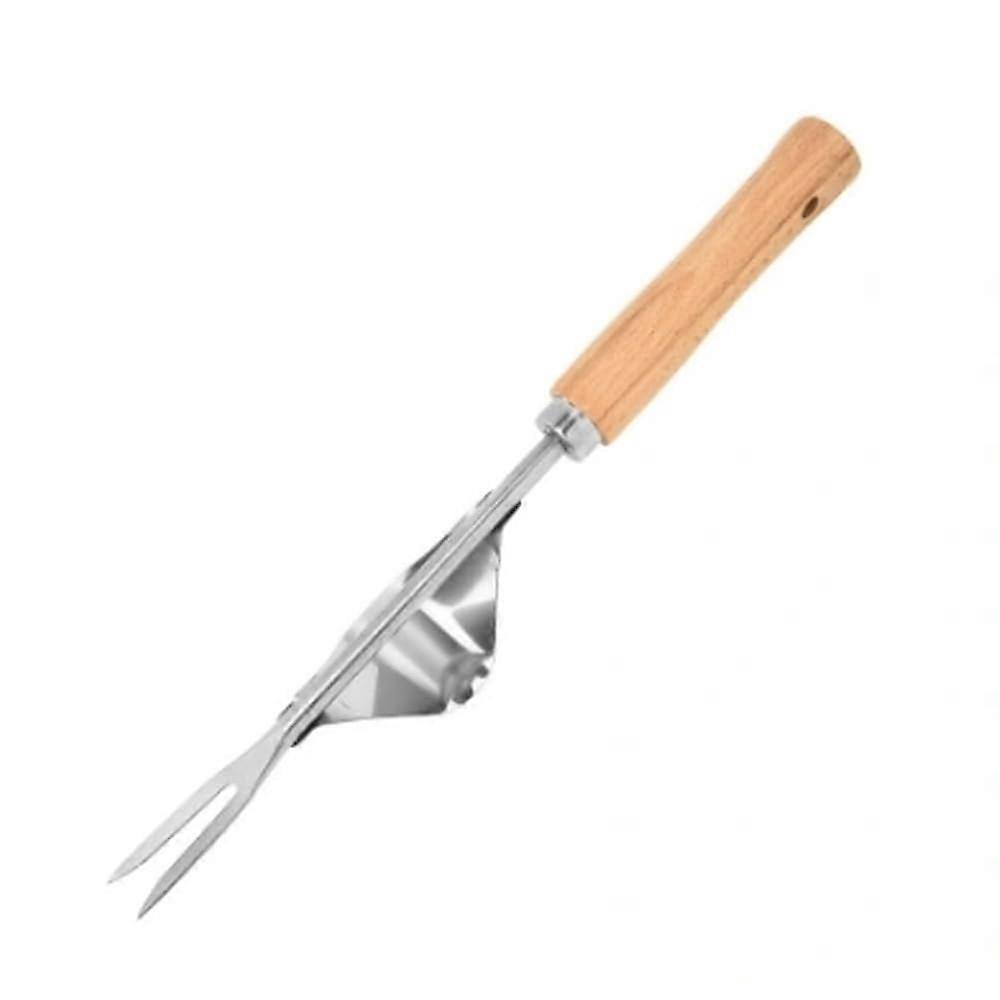 Stainless Steel Weeder Root Weeder - 2 Pack Garden Hand Weeder with Wooden Handle for Digging and Loosening Soil