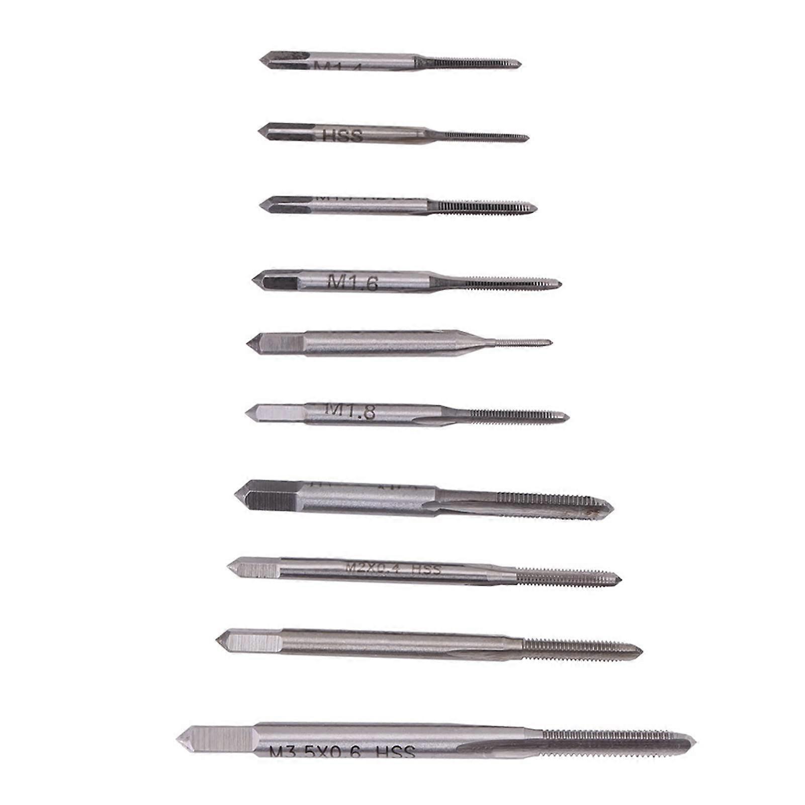 Machine Hand Tap Set, 10 Pcs, Mini M1 To M3.5, Thread Taps For Watch Repair