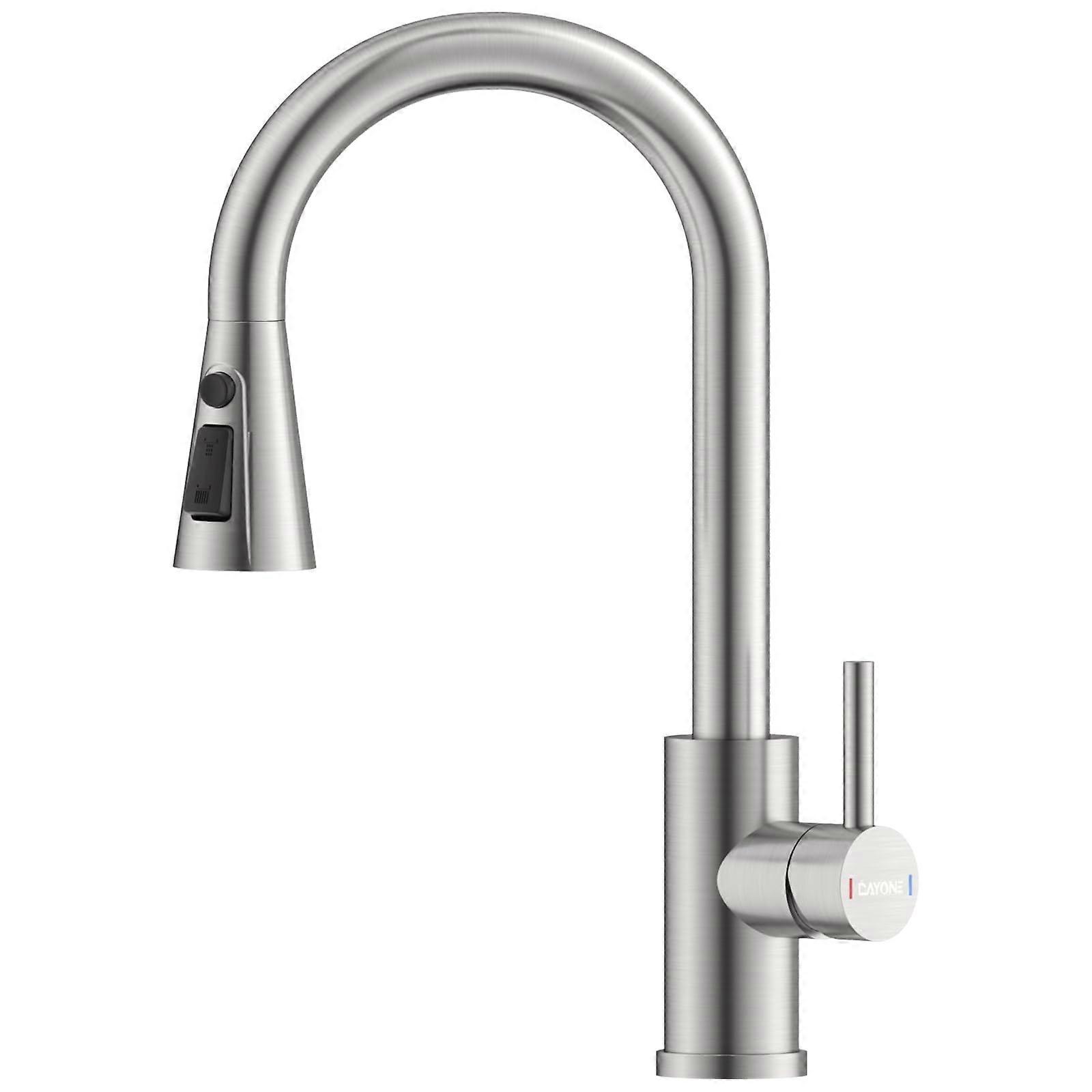 Extendible Pressure 360° Rotatable Mixer Tap with 3 Jet Types – Brushed Nickel