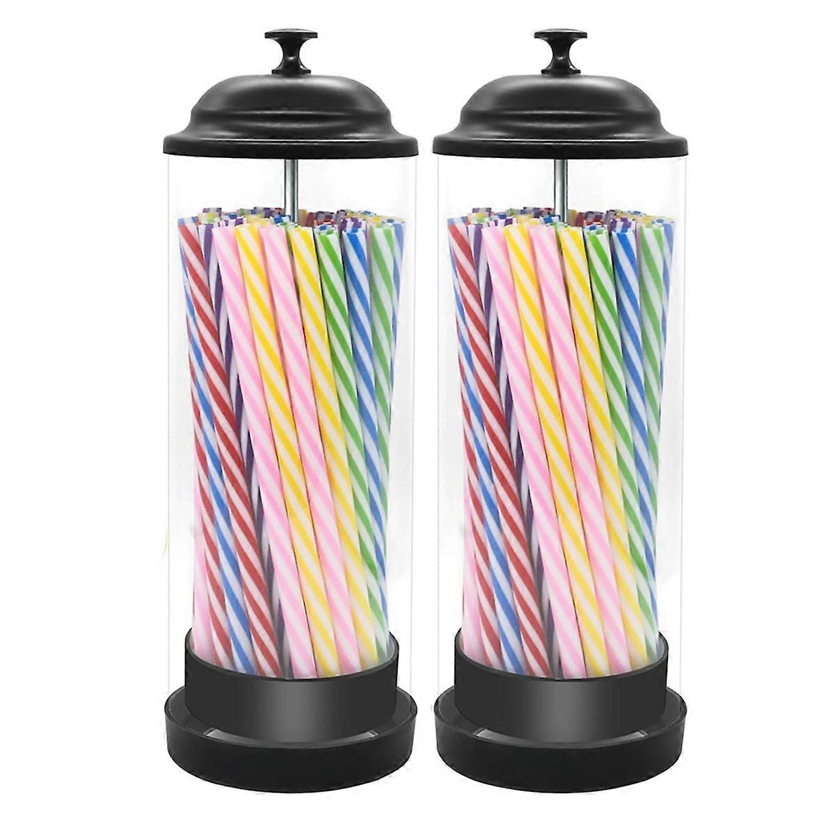 Straw Holder,2 Pack Straws Dispenser for Standard Size Drinking Straw, Acrylic Plastic Drinking Str