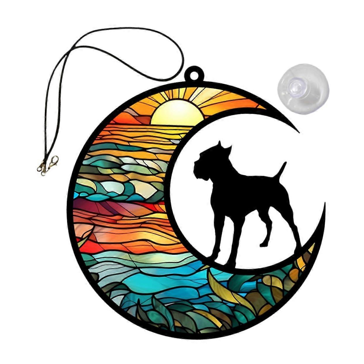 Pet Commemorative Plaque Set for Dogs and Puppies, Acrylic Memorial Moon Pendant Locket, Home Decoration Ornament