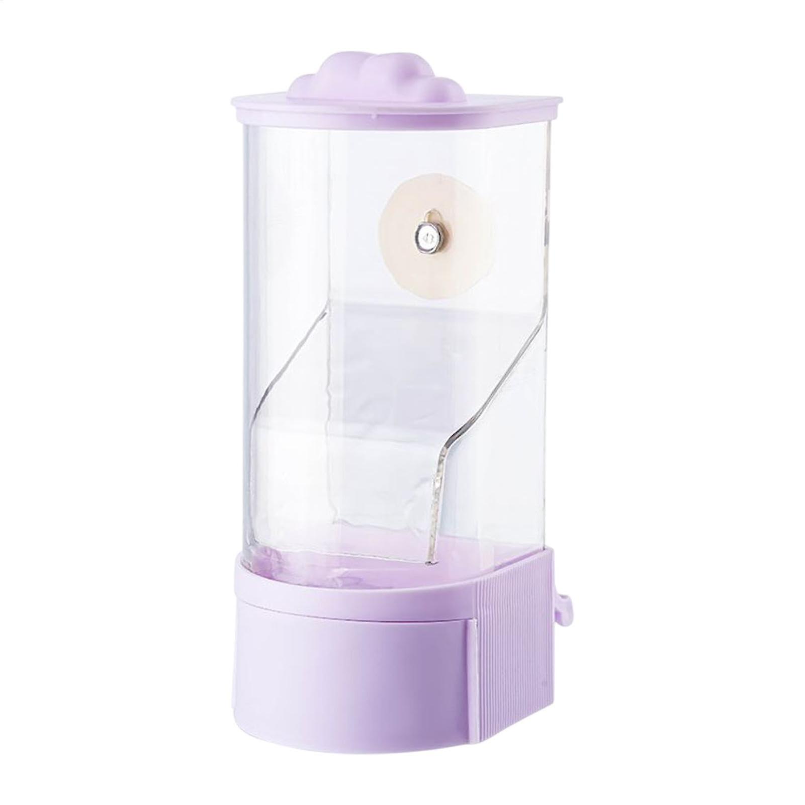 Automatic Bird Feeder for Cages, Large Capacity Seed Dispenser for Budgies, Purple Divider Food Accessory