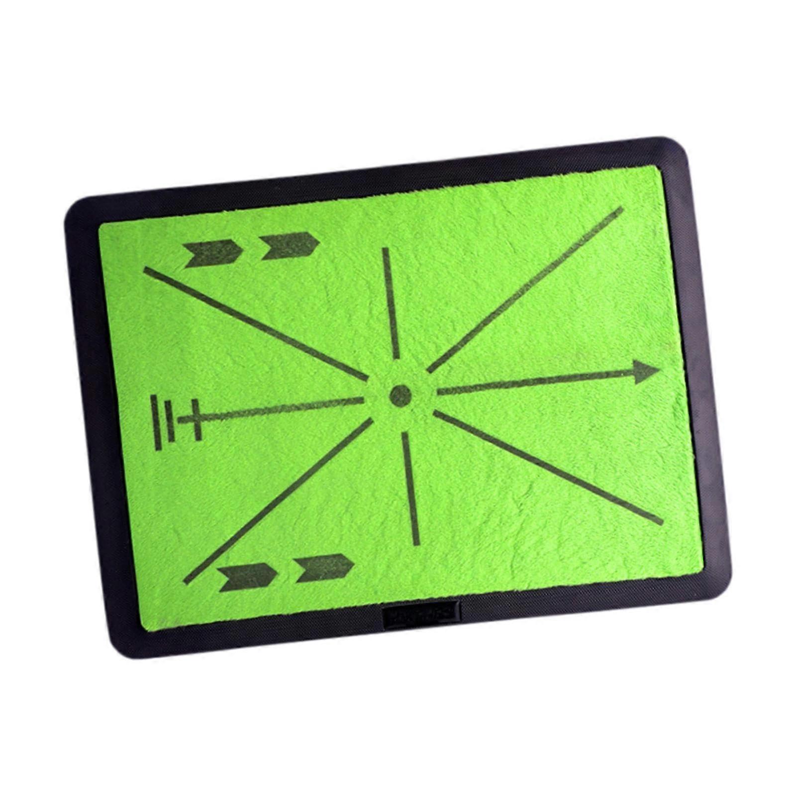 Golf Training Mat Portable Replacement Hitting Mat Putting, Swing Path Analysis, Ball Impact, Practice Aid, Black Line