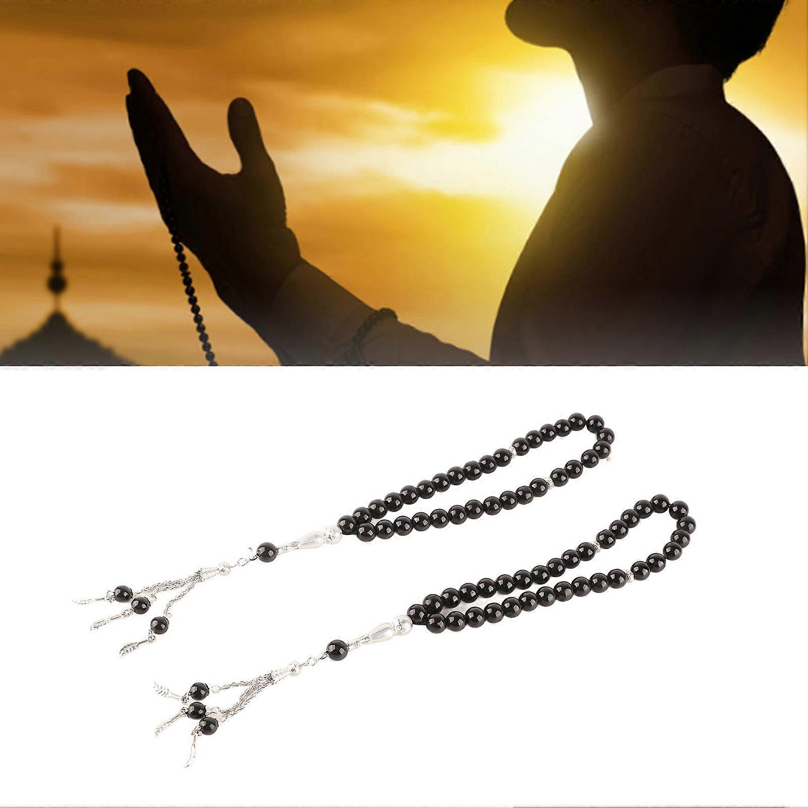 2Pcs 33-Bead Polished Prayer Beads 10mm Colored Glaze Gift Set