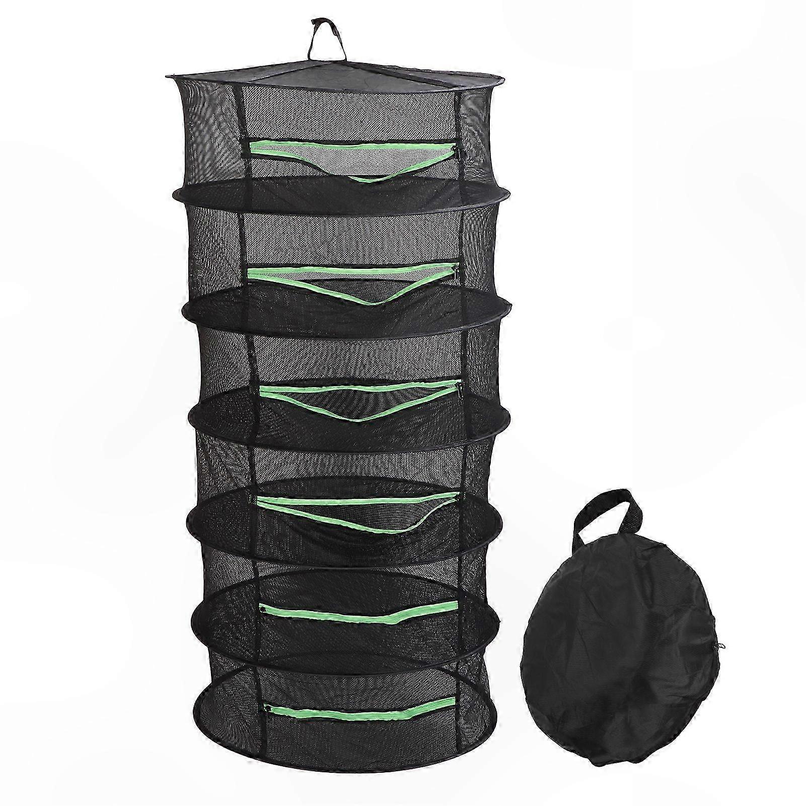 Foldable Mesh Herb Drying Rack with Zippers for Garden Plants