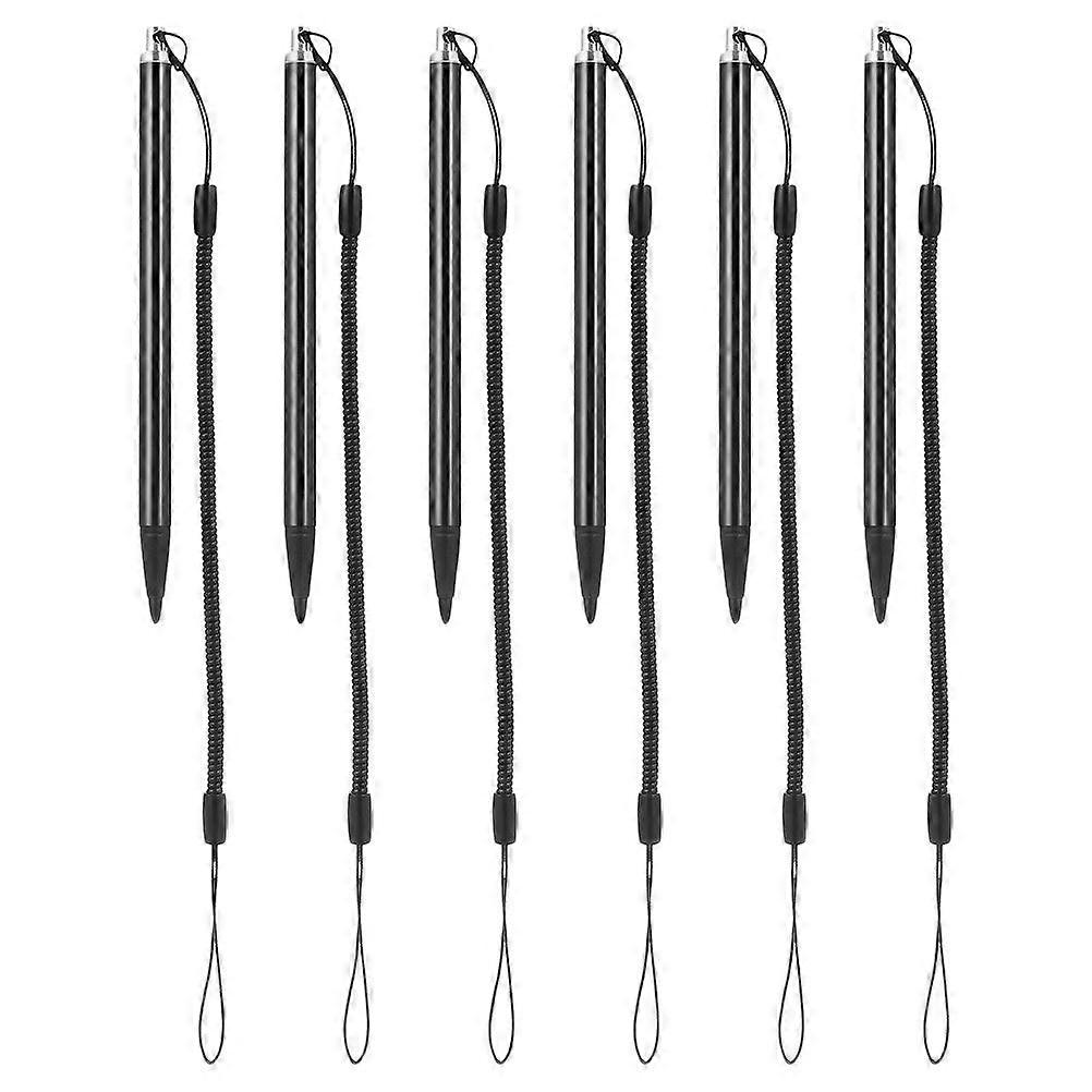 6pcs Metal Resistive Stylus Pens With Tether Stylus For Touch Screen Devices Anti-Lost Stylus Tablets Stylus Pen Precision Drawing And Writing Tool