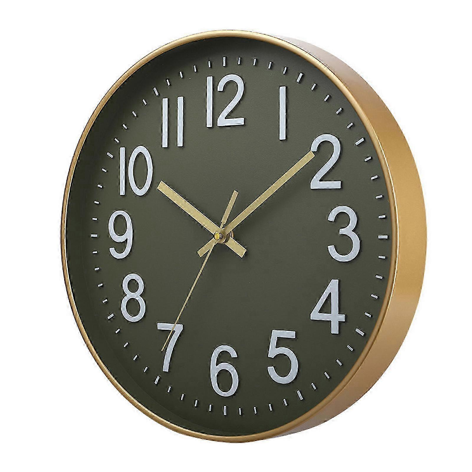 Wall Clock Large Numerals Design Easy-to-Read Battery Operated Modern Silent Non-Ticking Round Clock Wall Decoration Jikaix