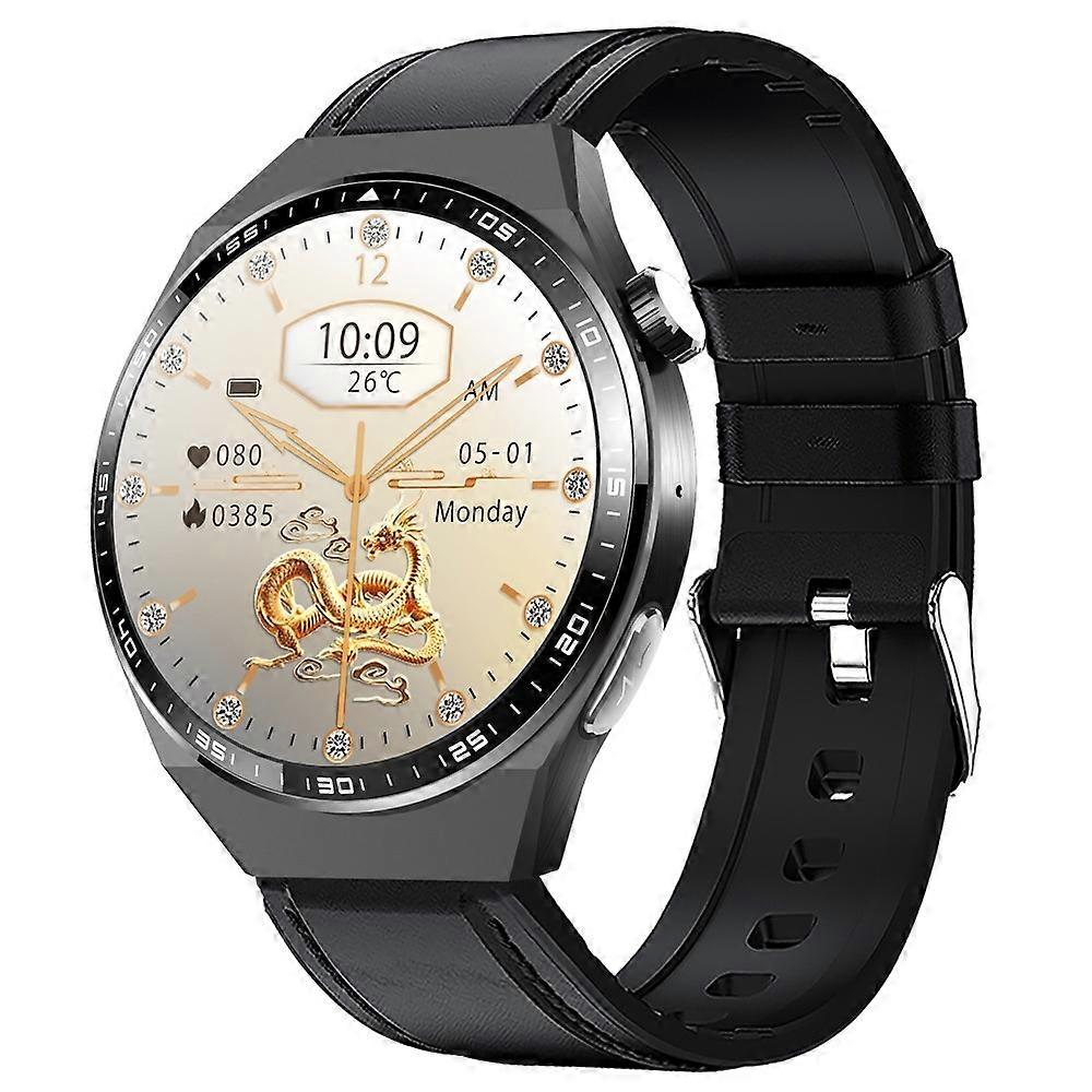 F800 Wellness Smart Watch Black Leather