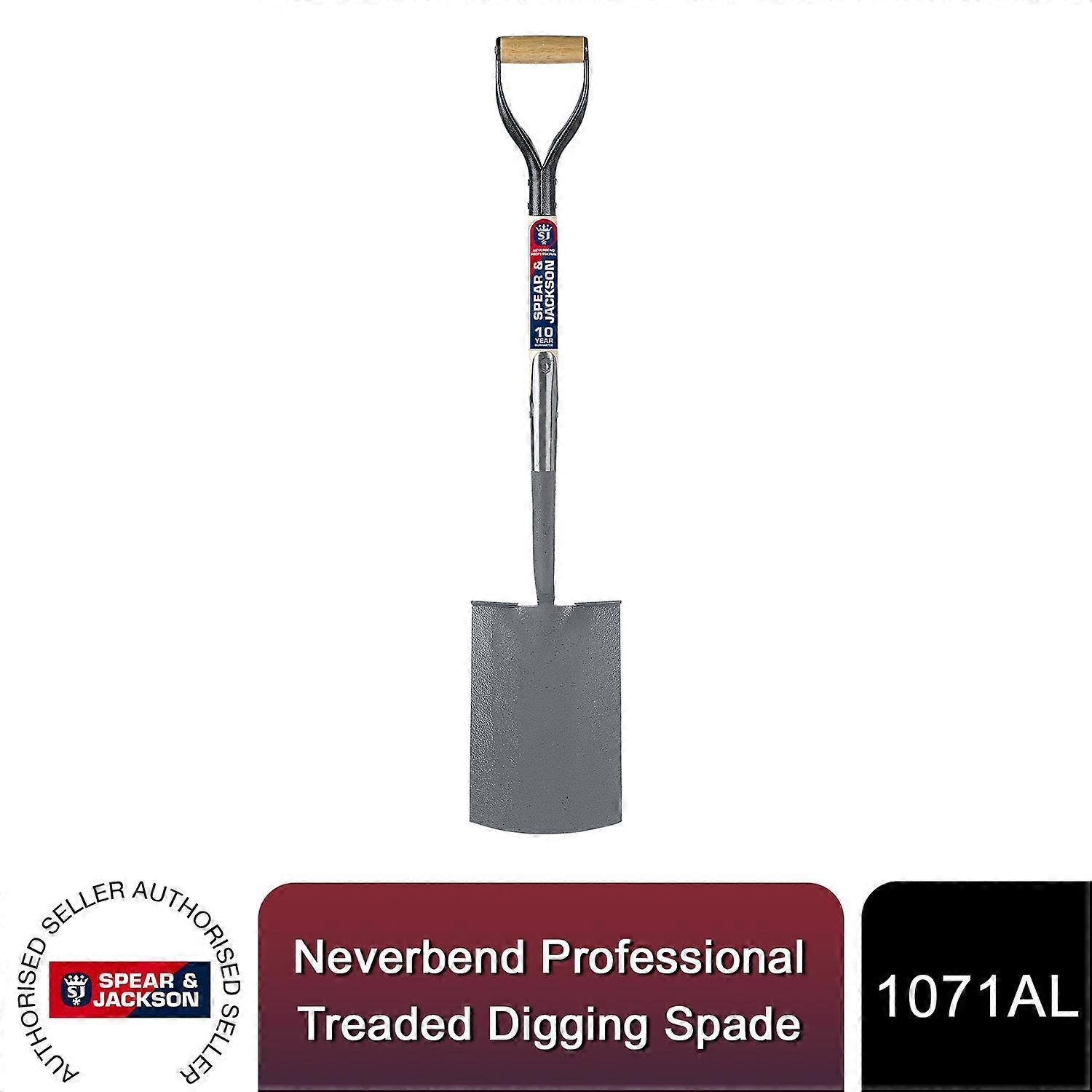 Spear & Jackson 1071AL Neverbend Professional Treaded Digging Spade - Durable Steel