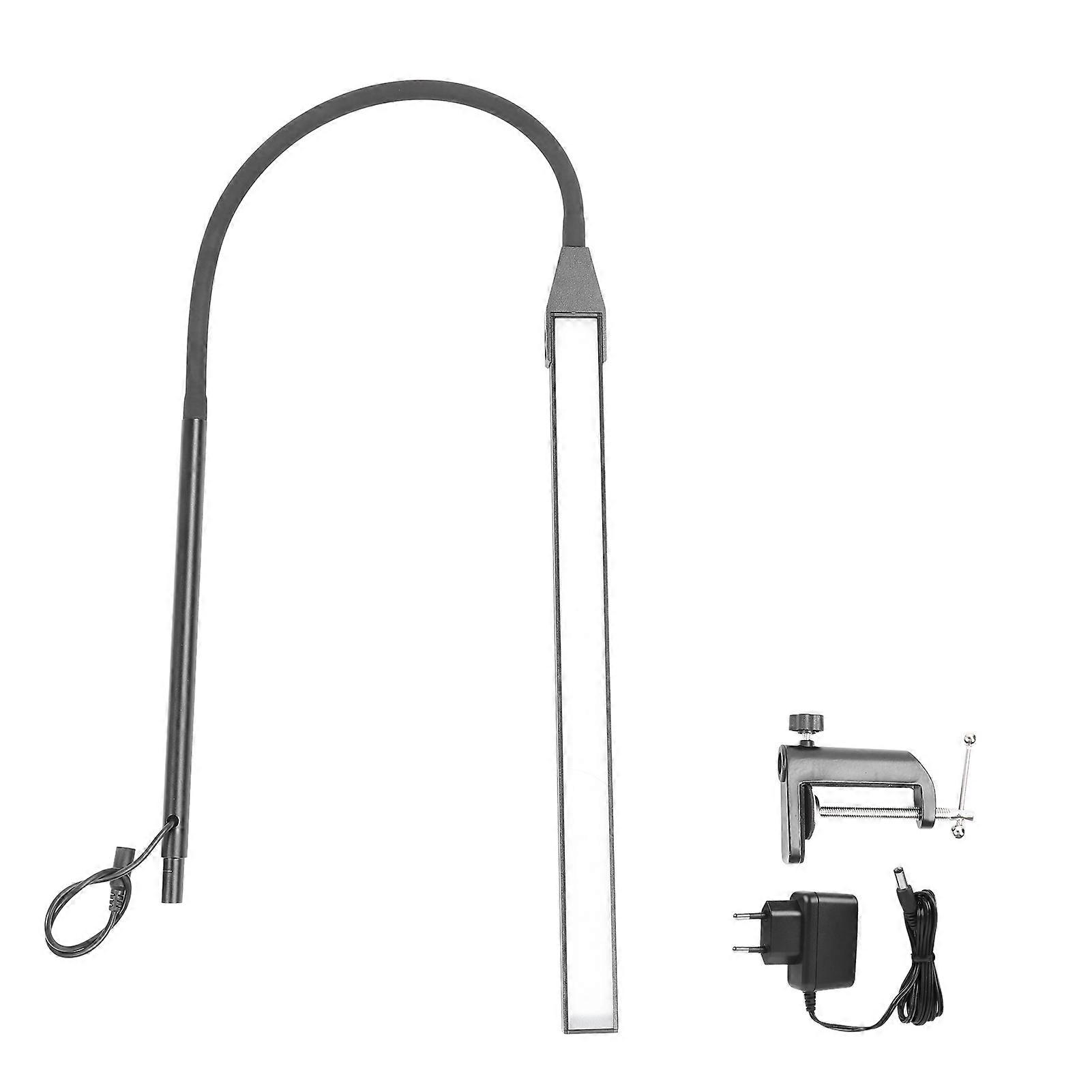 Smart Stepless Dimming LED Desk 3 Color Temperature 3000K-6000K Clip On Light Foldable Reading Clamp Lamp with Long Arm for Home Office