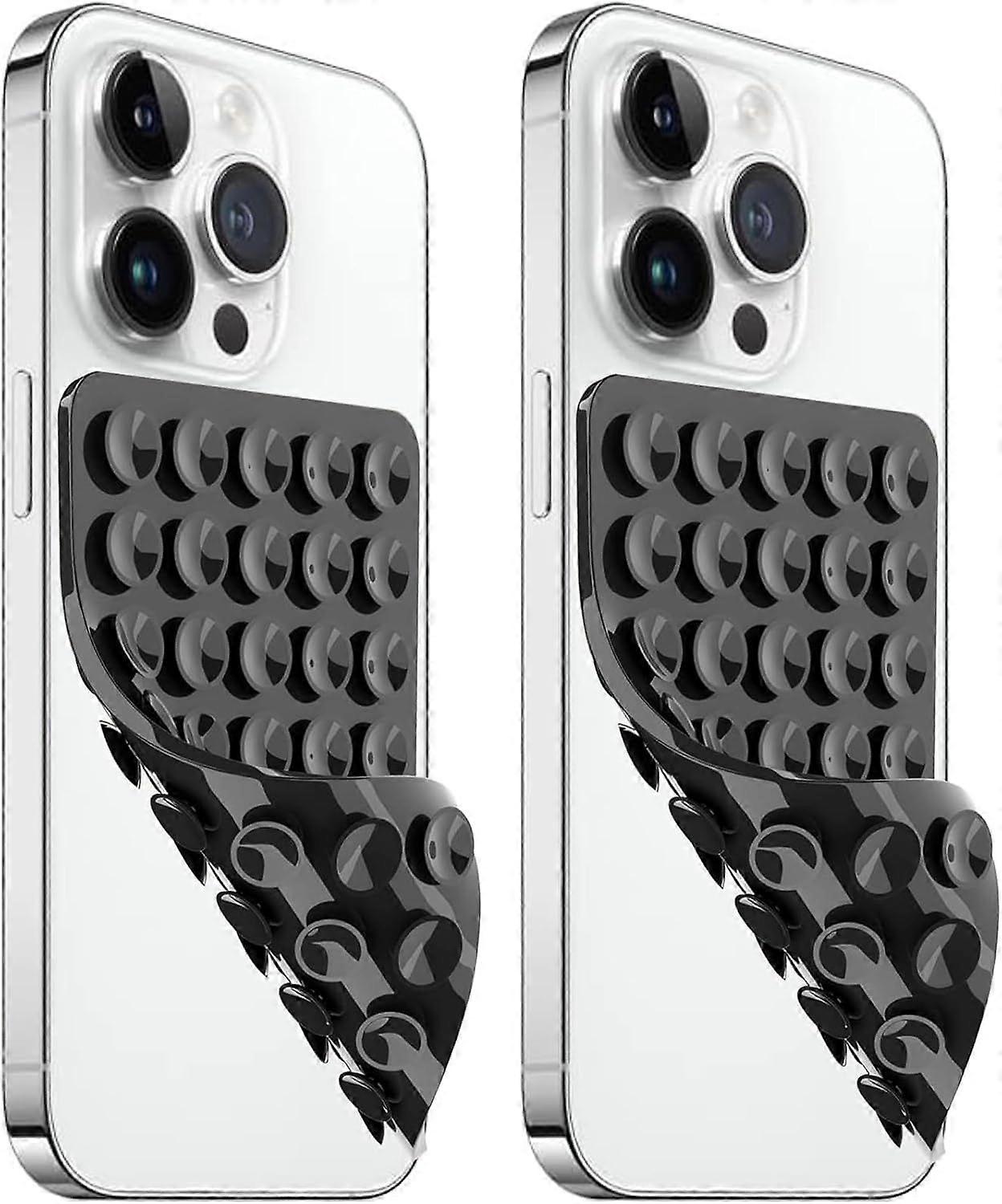 2 Pack Silicone Suction Cup Phone Case Double-Sided Holder, Non-Slip Phone