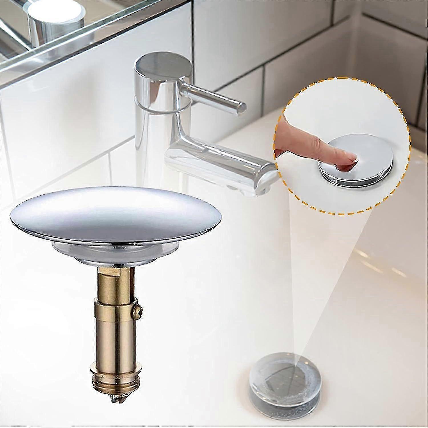 Universal Sink Stopper - 66mm Push-to-Close Bath Plug Replacement