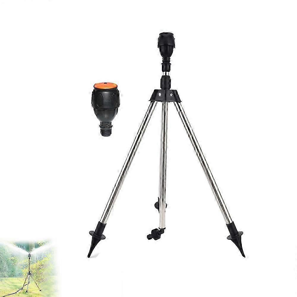 Water sprinkler for lawn with adjustable rotation and durable tripod base
