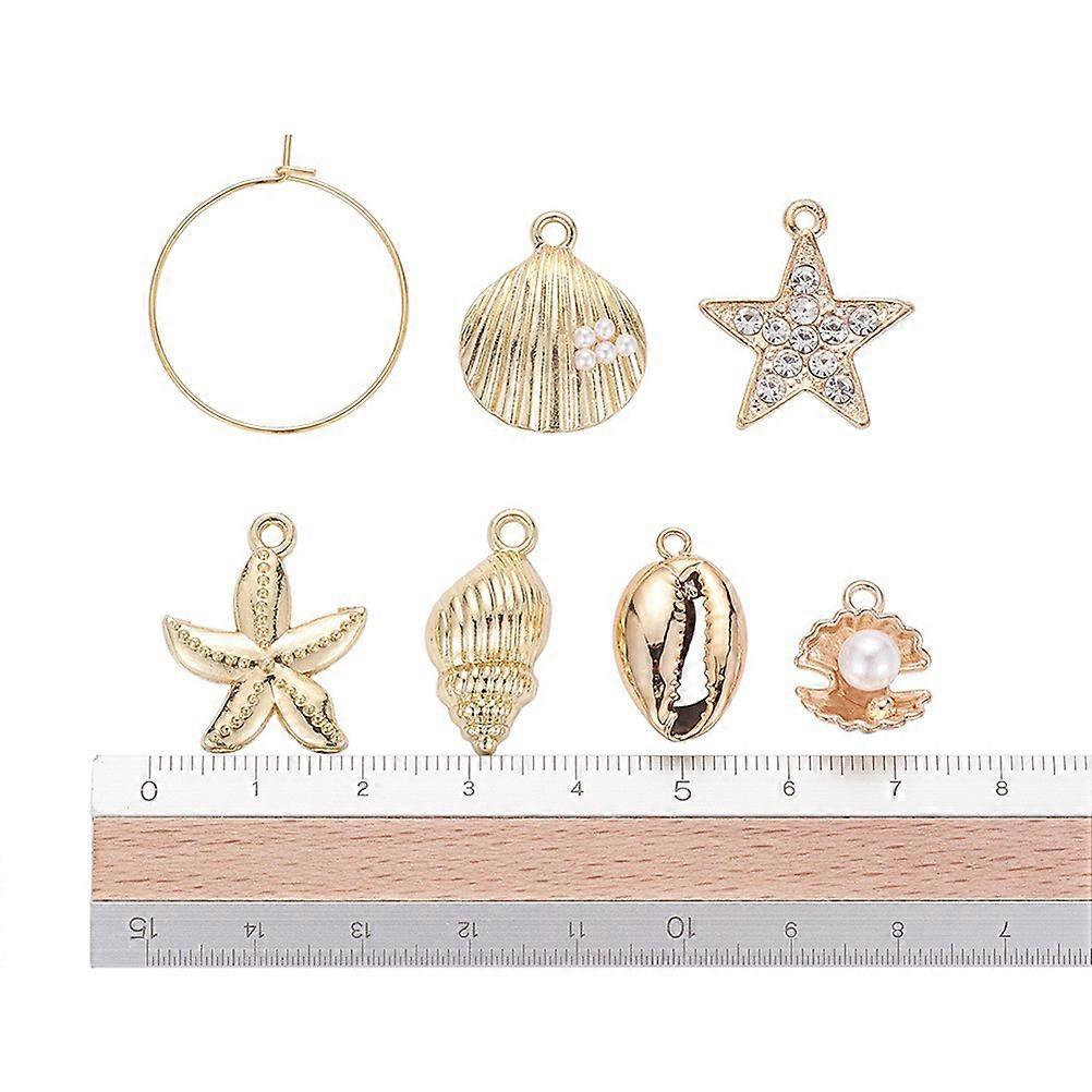 24Pcs Golden Alloy Earring Pendants Set for DIY Accessories with Sea Style Design and Durable