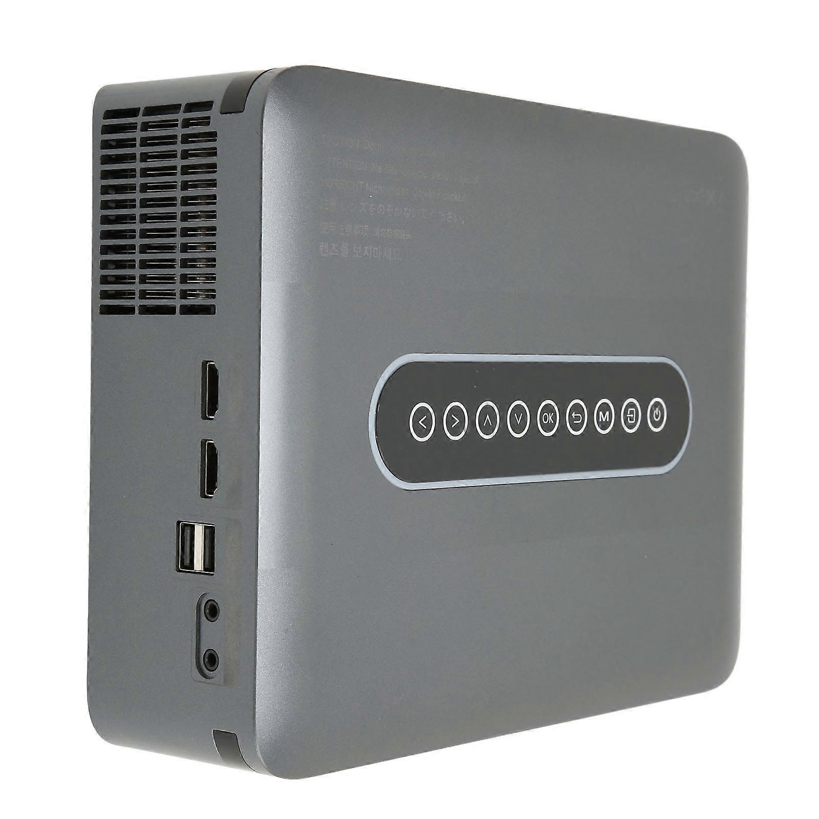 1080P Smart Projector 8K Support Gray WiFi Bluetooth UK Plug