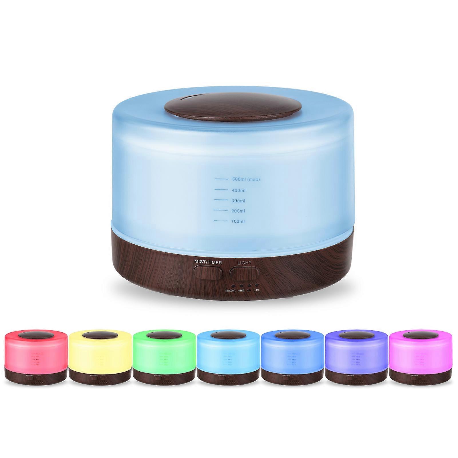 500ml Aromatherapy Diffuser Humidifier with Remote, 16x16x12cm, Beige