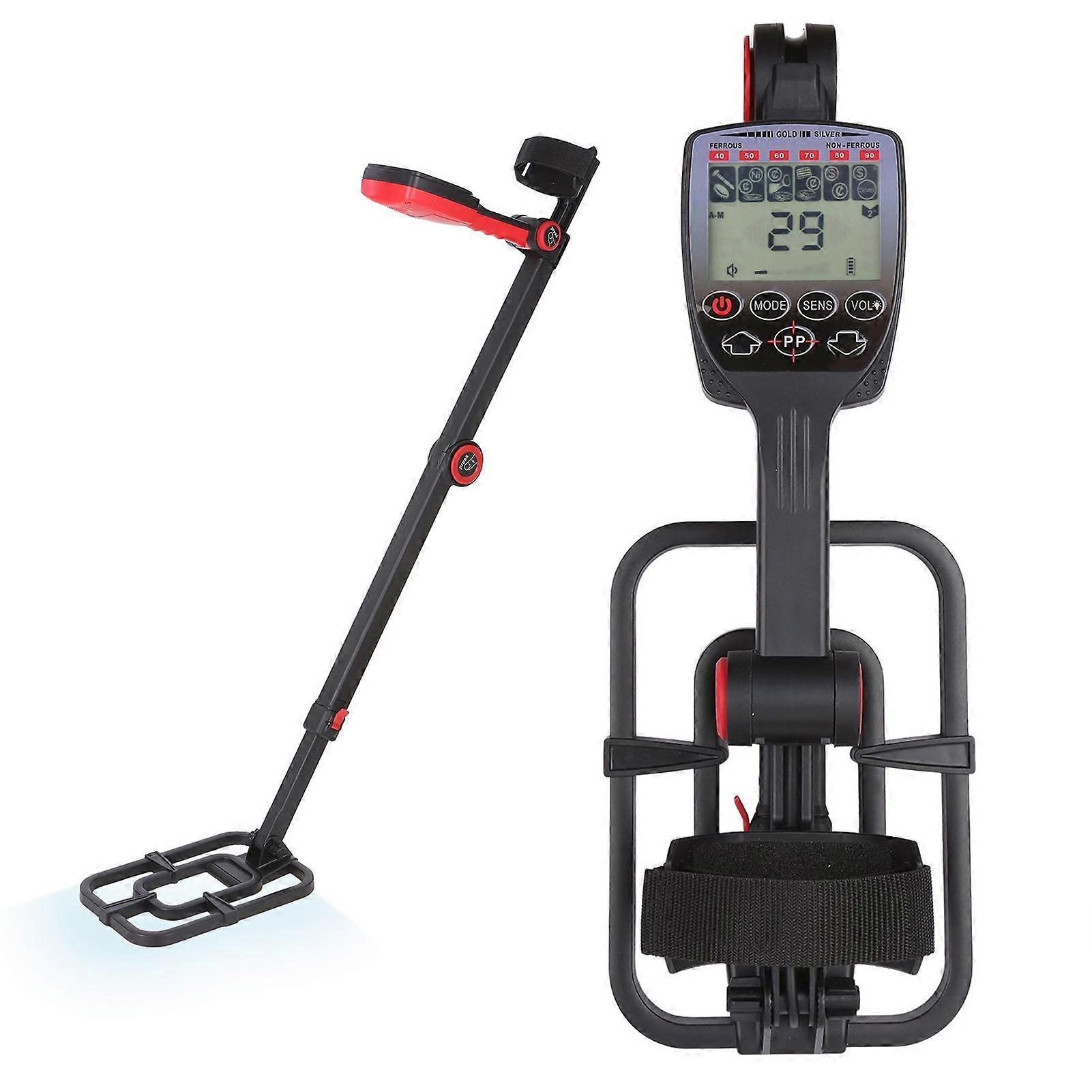 Meterk Metal Detector 11 Inch Waterproof Coil Adjustable Stem Black