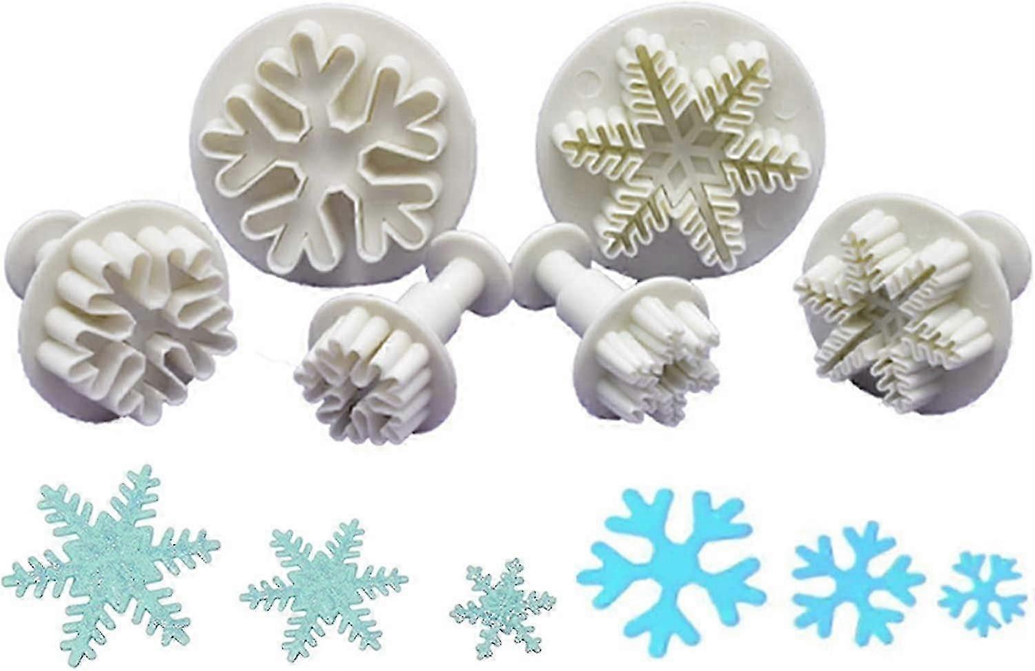 Snowflake Cake Modeling Tools Plastic Cookie Cutters Snowflake White Snowflake