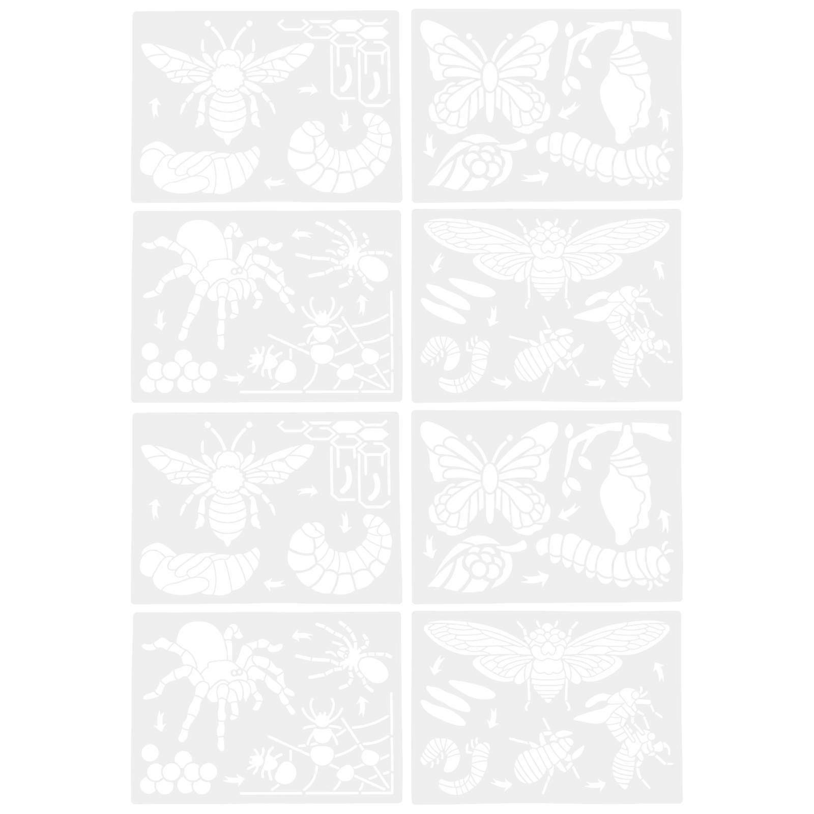Insect Growth Cycle Design 8 Sheets Kids Templates Art Craft Educational Tools Flexible Pet for Children