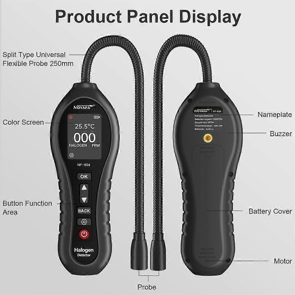 NOYAFA NF-604 Halogen Gas Detector Air Conditioning Fluorine Leakage Detector, Automobile Refrigerant Snow Species Leak Detection Freon Halogen Instru